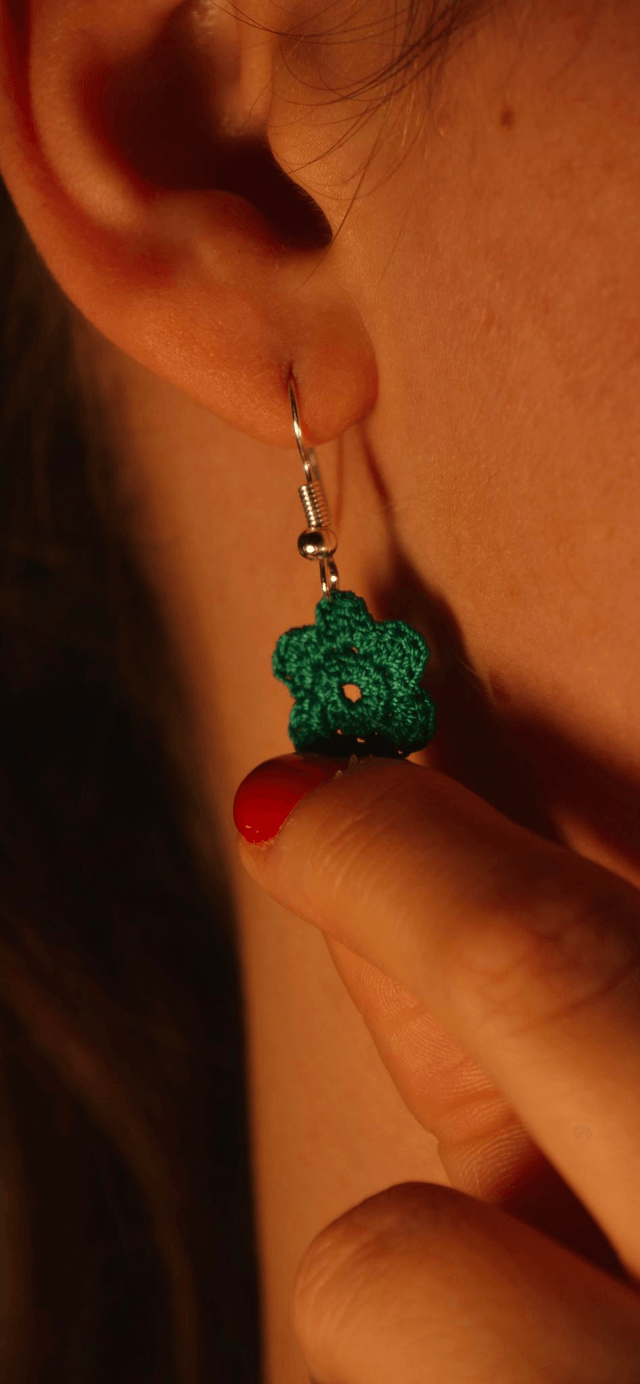 Boucles d’oreilles argentées - Hibiscus