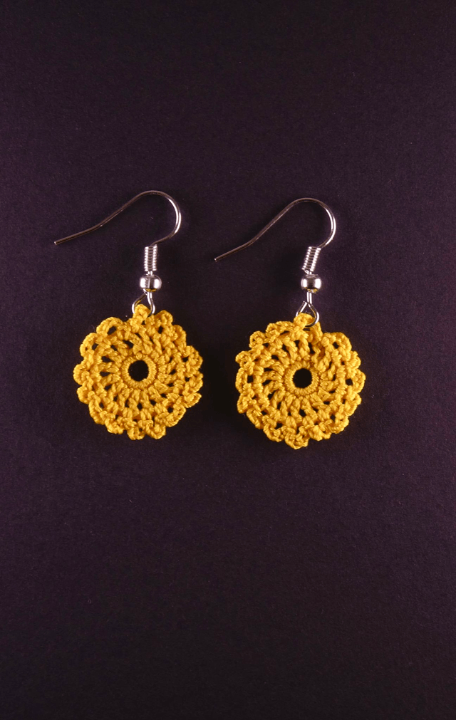 Boucles d'oreilles argentées - Rosace