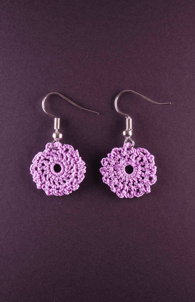 Boucles d'oreilles argentées - Rosace